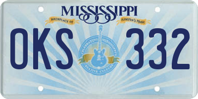 MS license plate OKS332