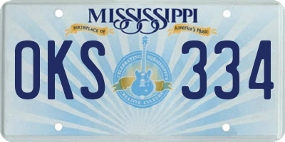 MS license plate OKS334