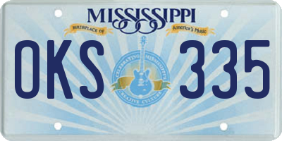 MS license plate OKS335