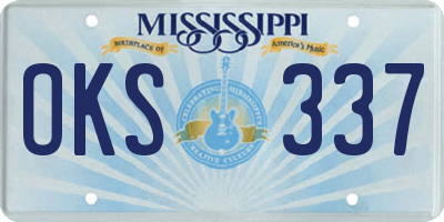 MS license plate OKS337