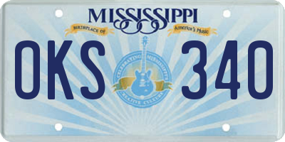 MS license plate OKS340