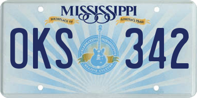 MS license plate OKS342