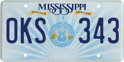 MS license plate OKS343