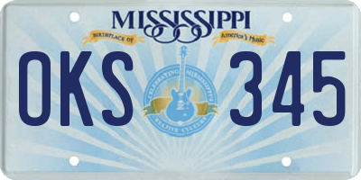 MS license plate OKS345