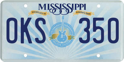MS license plate OKS350