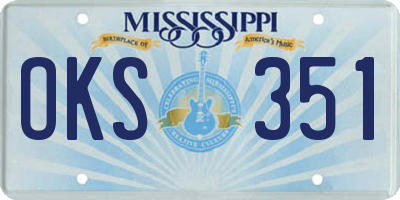 MS license plate OKS351