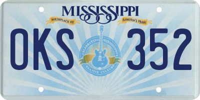 MS license plate OKS352