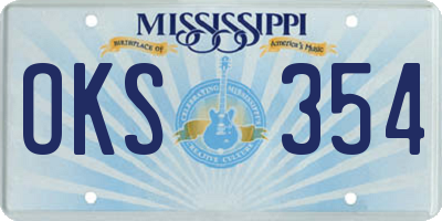 MS license plate OKS354