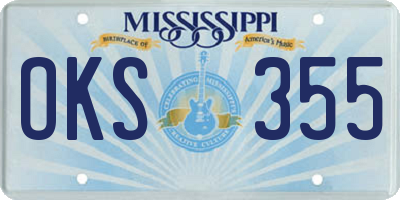 MS license plate OKS355