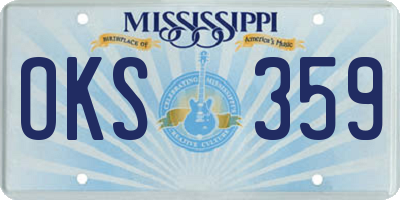 MS license plate OKS359