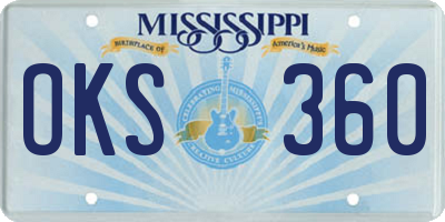 MS license plate OKS360