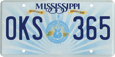 MS license plate OKS365