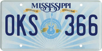 MS license plate OKS366