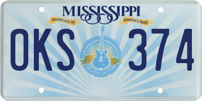 MS license plate OKS374
