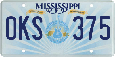 MS license plate OKS375