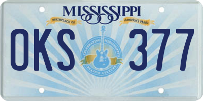 MS license plate OKS377