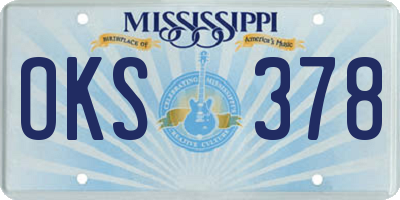 MS license plate OKS378