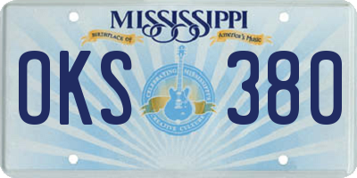 MS license plate OKS380