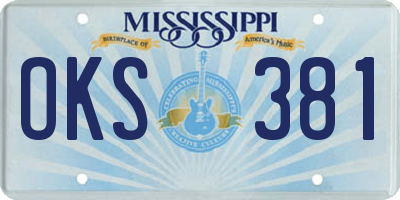 MS license plate OKS381
