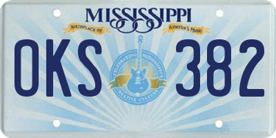 MS license plate OKS382