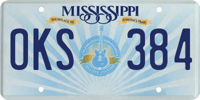 MS license plate OKS384