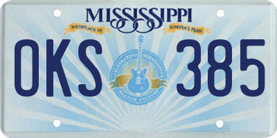 MS license plate OKS385