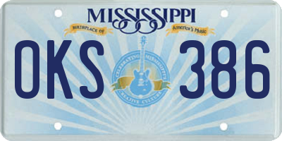 MS license plate OKS386