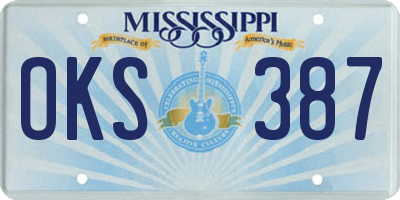 MS license plate OKS387