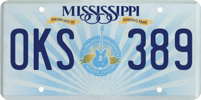 MS license plate OKS389