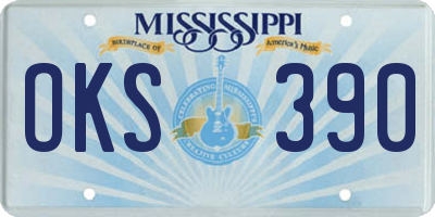 MS license plate OKS390