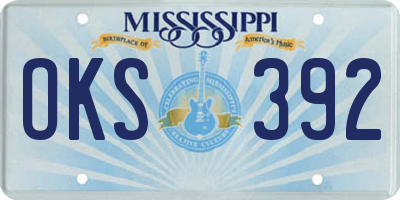 MS license plate OKS392