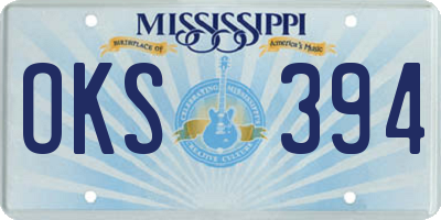 MS license plate OKS394
