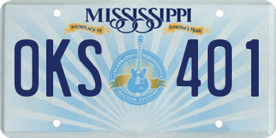 MS license plate OKS401