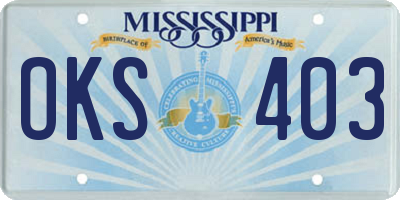 MS license plate OKS403
