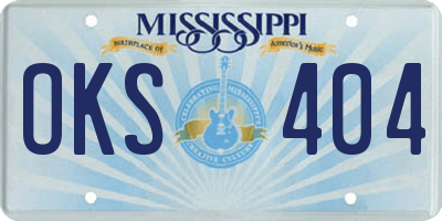 MS license plate OKS404