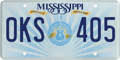 MS license plate OKS405