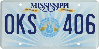 MS license plate OKS406
