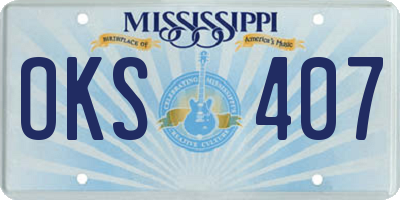 MS license plate OKS407