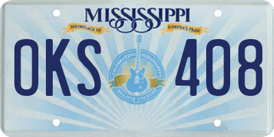 MS license plate OKS408