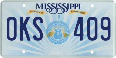 MS license plate OKS409