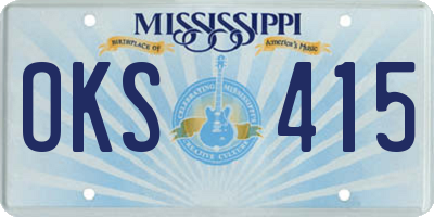 MS license plate OKS415