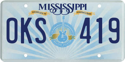 MS license plate OKS419