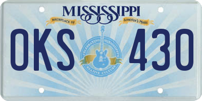 MS license plate OKS430