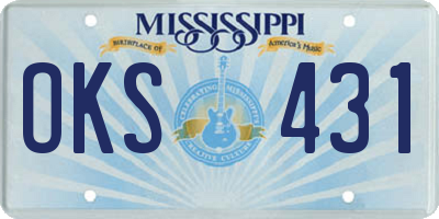 MS license plate OKS431