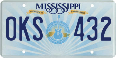 MS license plate OKS432