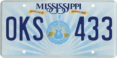 MS license plate OKS433