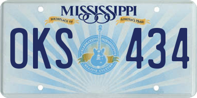 MS license plate OKS434