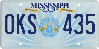 MS license plate OKS435