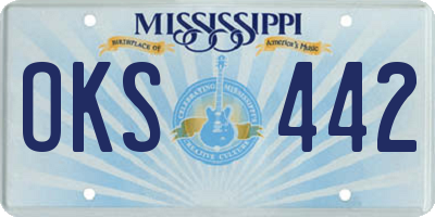 MS license plate OKS442