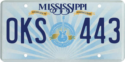MS license plate OKS443